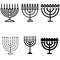 Big Menorah vector icon set. hanukkah illustration sign collection. foreman symbol.