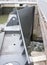 Big metal river sluice door