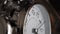 Big metallic clock close up 4k video. Time or showing time concept. Classic retro mechanical alarm clock