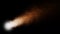 Big Meteor burning with an orange tail