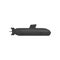 Big military submarine icon. Underwater transport. Vessel of maritime force. Graphic design element for logo, poster or