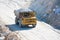 Big mining truck carries ore in a marble quarry