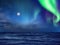 Big moon on  clear sky night starry sky aurora bolearis  universe cosmic cloud nature background