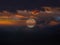 Big moon dramatic Orange sunset clouds sky night starry sky universe cosmic cloud nature background
