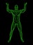 Big Muscular Strong Matrix Man In Lifting Posture