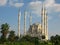 Big muslim mosque with high minarets in the city of Adana, Turkey