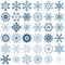 Big new collection blue snowflakes