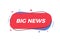 Big News text in trendy geometric shape. Vector element for announcements, breaking news, newspaper, television, social media,