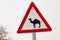 Big nice road sign attention camels