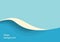 Big ocean waves seascape. Vector blue background with sea wave and sky