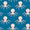 Big octopus seamless pattern, vector illustration