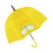 Big Opened Bright Yellow Umbrella With Unusual Design Vector Illustration