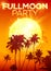 Big orange moon fullmoon party poster background