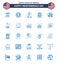 Big Pack of 25 USA Happy Independence Day USA Vector Blues and Editable Symbols of american; usa; ice hockey; american; burger