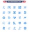 Big Pack of 25 USA Happy Independence Day USA Vector Blues and Editable Symbols of usa; police; badge; world; flag