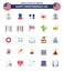 Big Pack of 25 USA Happy Independence Day USA Vector Flats and Editable Symbols of cross; game; book; slot; casino