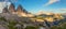 Big Panorama of Famous Tre Cime di Lavaredo, Dolomites Alps, Italy, Europe