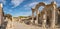 Big panorama of historic Curetes street in Ephesus Ancient City at sunny day in Selcuk, Turkey