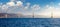 Big Panoramic view of Modern Bridge with white clouds