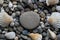 Big pebble on small rocks