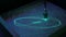 Big pendulum draws ellipses with light on phosphorus surface