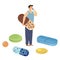 Big pharma concept. Man carrying giant drug pill isolated. Concept of medication treating illness or disorder. Concept