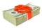 Big pile of money with gift. American dollars surprise. png transparent