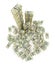 Big pile of the money. Green dollars USA 3D