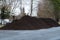 big pile mulch black garden ecology farm