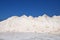 Big piles of white sea salt