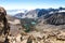 Big Pine lakes viewed from the top of Cloudripper peak in the Eastern Sierra