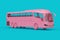 Big Pink Coach Tour Bus Duotone. 3d Rendering