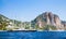 Big pleasure sailing yacht goes near Capri