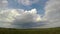 Big powerful storm clouds over the Hungarian meadow