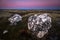 Big quartz rocks on the top of a mountain in Nordgruvefeltet are