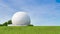 Big radar sphere part of radio communication complex earth stations