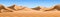 Big realistic background of sand dunes. Desert landscape with blue sky.