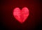 Big red Blur heart shape of ligth bokeh on a black background