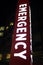 Big red emergency neon banner