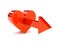 Big red heart with arrow pointing forward.