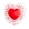 Big red heart - pixel explosion