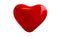 Big red heart on white isolated background. A brilliant, festive balloon in the shape of a heart. 3d image for your