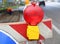 Big red lamp to signal roadworks and road works