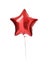 Big red metallic latex star balloon for birthday party isolated on a white