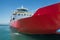 Big red passenger ferry