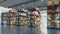 Big Retail Warehouse full of Shelves with Goods in Cardboard Boxes and Packages. Logistics, Sorting and Distribution