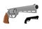 Big Revolver gun, silhouette firearms. Large handgun. Weapon magnum isolated