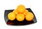 Big, ripe, bright, tangerine on a white background, juicy fruit on the isolated background. mandarin
