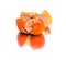 Big, ripe, bright, tangerine on a white background, juicy fruit on the isolated background. mandarin