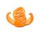 Big, ripe, bright, tangerine on a white background, juicy fruit on the isolated background. mandarin